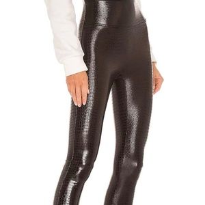 SPANX- Brown Faux Leather Croc leggings —NWT
